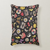 Retro Grunge Sunshine Bliss アクセントクッション (正面(垂直))