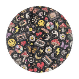 Retro Grunge Sunshine Bliss カッティングボード