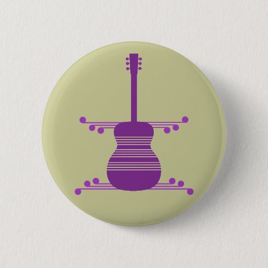 Retro Guitar Button, Purple 缶バッジ (正面)