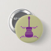 Retro Guitar Button, Purple 缶バッジ (正面&裏面)