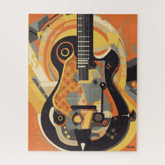 Retro Guitar Illustration ジグソーパズル