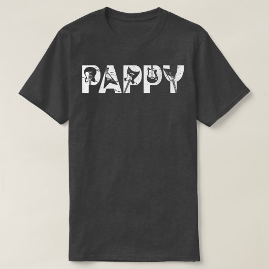 Retro Guitarist Father Pappy Guitar Fathers Day Mu Tシャツ (デザイン正面)