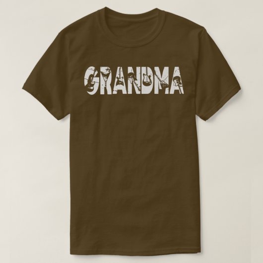 Retro Guitarist Mother Grandma Guitar Mother's Day Tシャツ (デザイン正面)