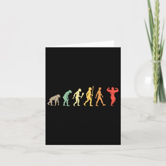 Retro Gym Motivation Gift Idea Funny Bodybuilding  カード (正面)