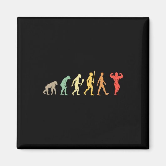 Retro Gym Motivation Gift Idea Funny Bodybuilding  マグネット (正面)