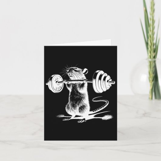 Retro Gym Rat Fitness Bodybuilding Workout Weight  カード (正面)