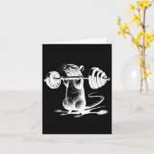 Retro Gym Rat Fitness Bodybuilding Workout Weight  カード (黄色い花)