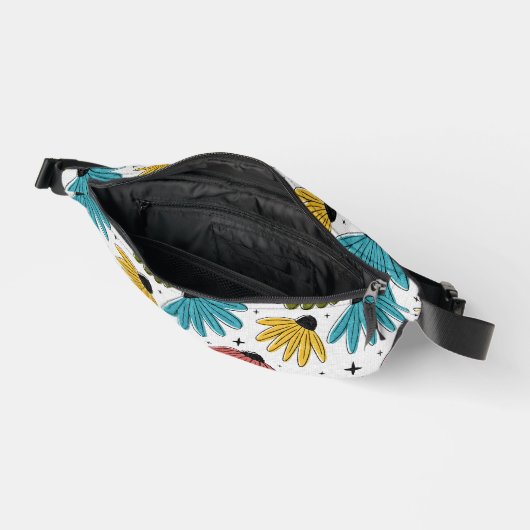 Retro Halftone Coneflowers ファニーパック (見開き)