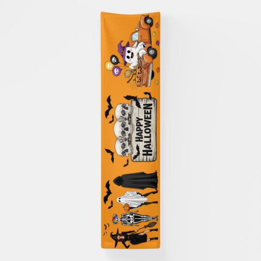 Retro Halloween Banner - Skulls & Ghosts Decor! 横断幕 (縦)