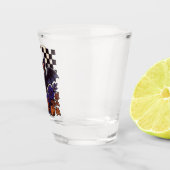 Retro Halloween Bat With Moon Gothic Aesthetic ショットグラス (右)