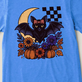 Retro Halloween Bat With Moon Gothic Aesthetic トライブレンドTシャツ