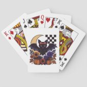 Retro Halloween Bat With Moon Gothic Aesthetic トランプ (裏面)