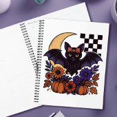 Retro Halloween Bat With Moon Gothic Aesthetic プランナー手帳