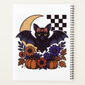Retro Halloween Bat With Moon Gothic Aesthetic プランナー手帳 (裏面)