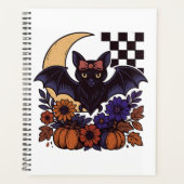 Retro Halloween Bat With Moon Gothic Aesthetic プランナー手帳 (正面)