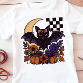 Retro Halloween Bat With Moon Gothic Aesthetic ベビーボディスーツ