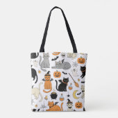 Retro Halloween Cat Lover's Trick-or-Treat  トートバッグ (裏面)