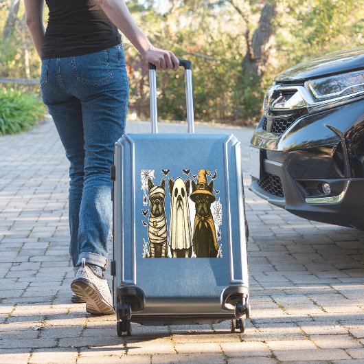 Retro Halloween Ghost French Bulldog Gothic Png シール (スーツケースインサイチュ)