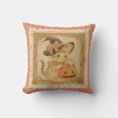 Retro Halloween Kitten Pillow クッション (正面)
