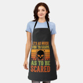 Retro Halloween Scare Skull Design_1 エプロン (着用した状態)