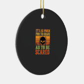Retro Halloween Scare Skull Design_1 セラミックオーナメント (右)