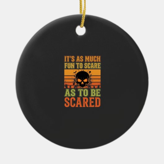 Retro Halloween Scare Skull Design_1 セラミックオーナメント (正面)
