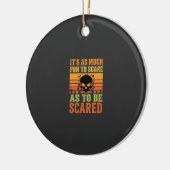 Retro Halloween Scare Skull Design_1 セラミックオーナメント (左)