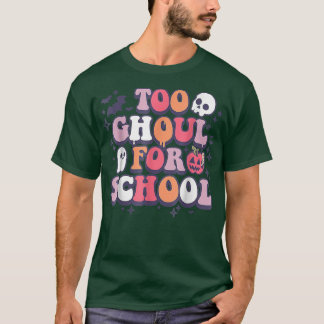 Retro Halloween Teacher Ghouls Groovy School Trick Tシャツ