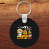 Retro Halloween Thanksgiving Christmas Happy Hallo キーホルダー (正面)