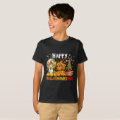 Retro Halloween Thanksgiving Christmas Happy Hallo Tシャツ (正面フル)