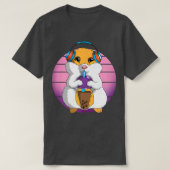 Retro Hamster K-Pop Tea Drink Headphone Music Kawa Tシャツ (デザイン正面)