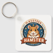 Retro Hamster Rings Emblem Art キーホルダー (正面)