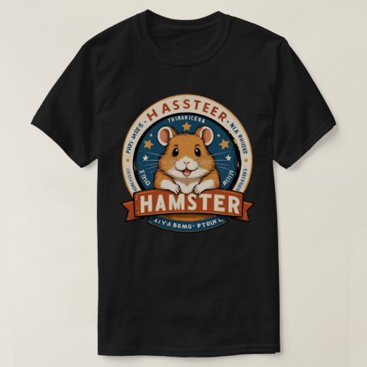 Retro Hamster Rings Emblem Art Tシャツ (デザイン正面)