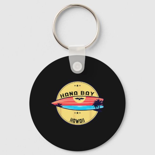 Retro Hana Y Hawaii Beach Surfing キーホルダー (正面)