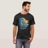 Retro Hanalei Bay Kauai North Shore Surfing  Tシャツ (正面フル)