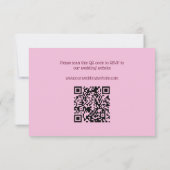 Retro Hand Drawn Burgundy Wedding Website QR Code 出欠カード (裏面)