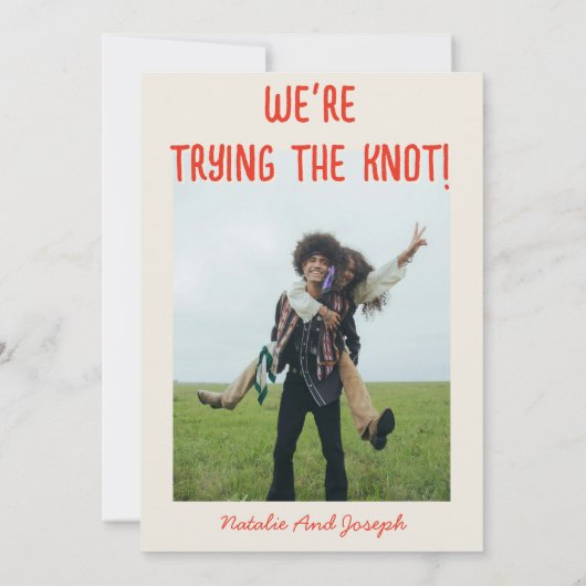 Retro Hand Drawn Cake Funky Quirky Unique Wedding 招待状 (裏面)