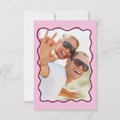 Retro Hand Drawn Champagne Tower Photo Wedding セーブザデート (裏面)