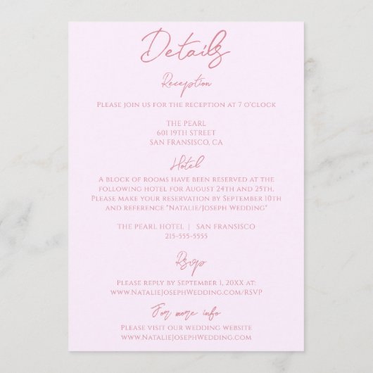 Retro Hand Drawn Floral Garden All In One Wedding 招待状 (裏面)