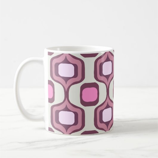 Retro Hand Drawn Geometric Square Pattern Minimal コーヒーマグカップ (左)