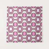 Retro Hand Drawn Geometric Square Pattern Minimal タペストリー (正面(横))