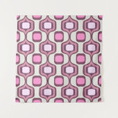 Retro Hand Drawn Geometric Square Pattern Minimal  タペストリー (正面)