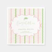 Retro Hand Drawn Grad Party 2026 スタンダードカクテルナプキン (正面)