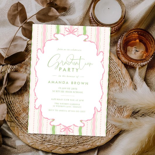 Retro Hand Drawn Grad Party 2026 招待状