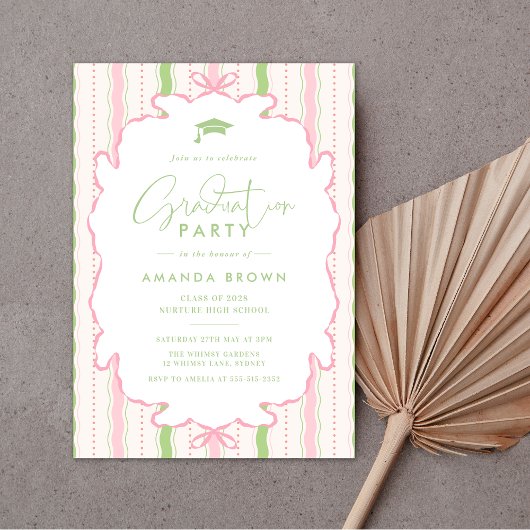 Retro Hand Drawn Grad Party 2026 招待状