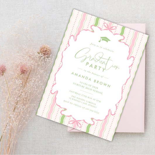 Retro Hand Drawn Grad Party 2026 招待状