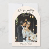 Retro Hand Drawn Quirky Arched Photo Wedding 招待状 (裏面)