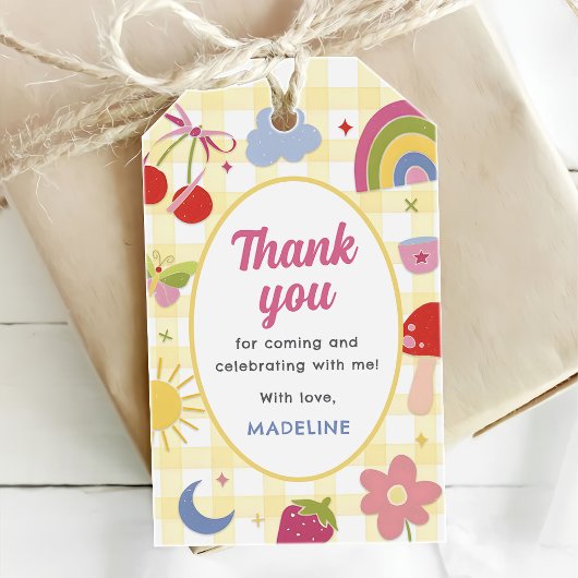 Retro Hand Drawn Quirky Birthday Party ギフトタグ