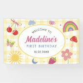 Retro Hand Drawn Quirky Birthday Party 横断幕 (横)