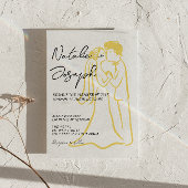 Retro Hand Drawn Summer QR Code Photo Wedding 招待状